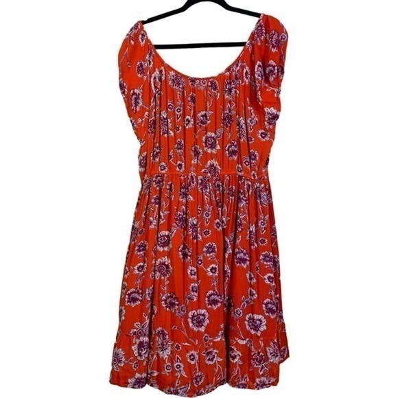 K. JORDAN Red Floral Ruffle‎ Mini Dress - Picture 7 of 8